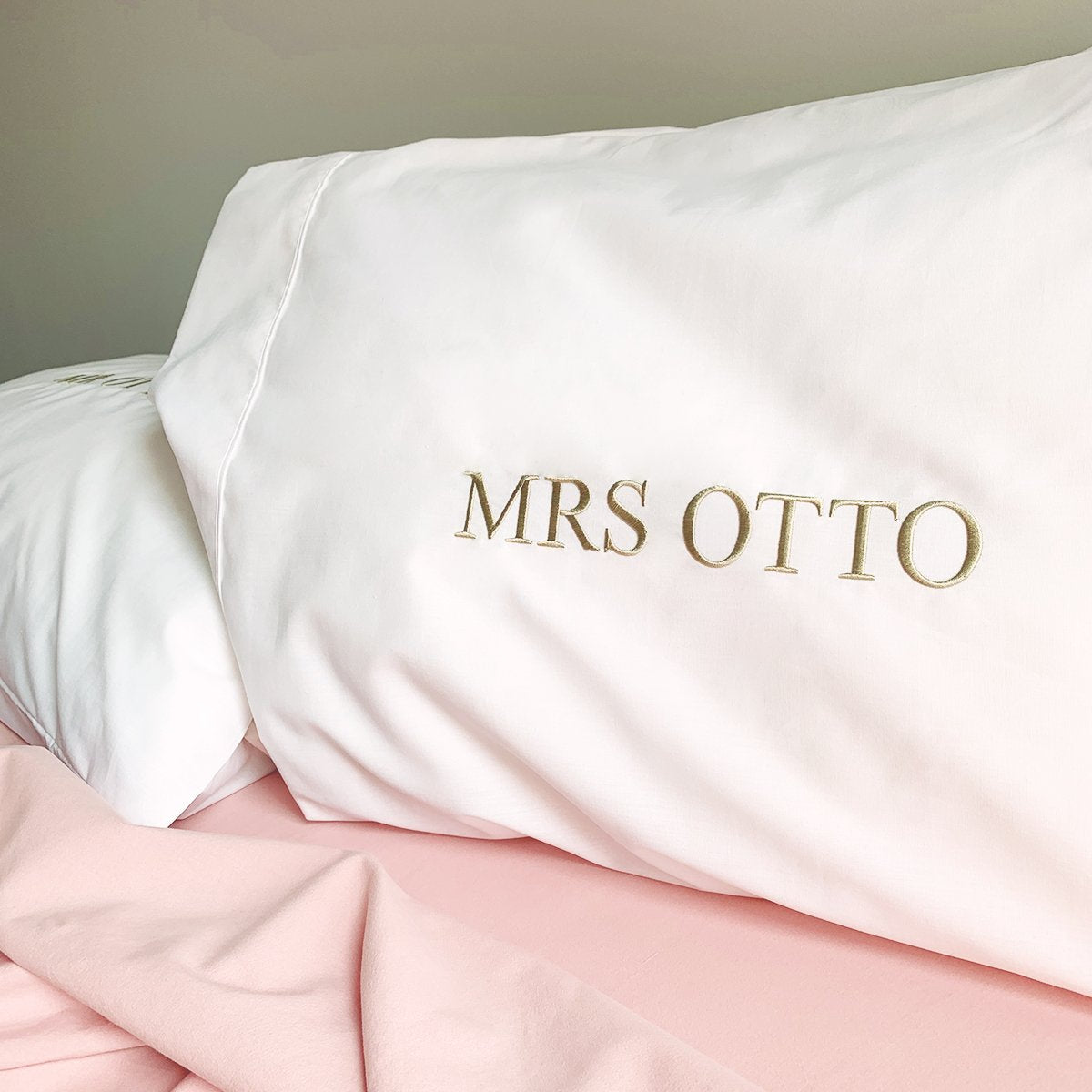 Embroidered pillow cases