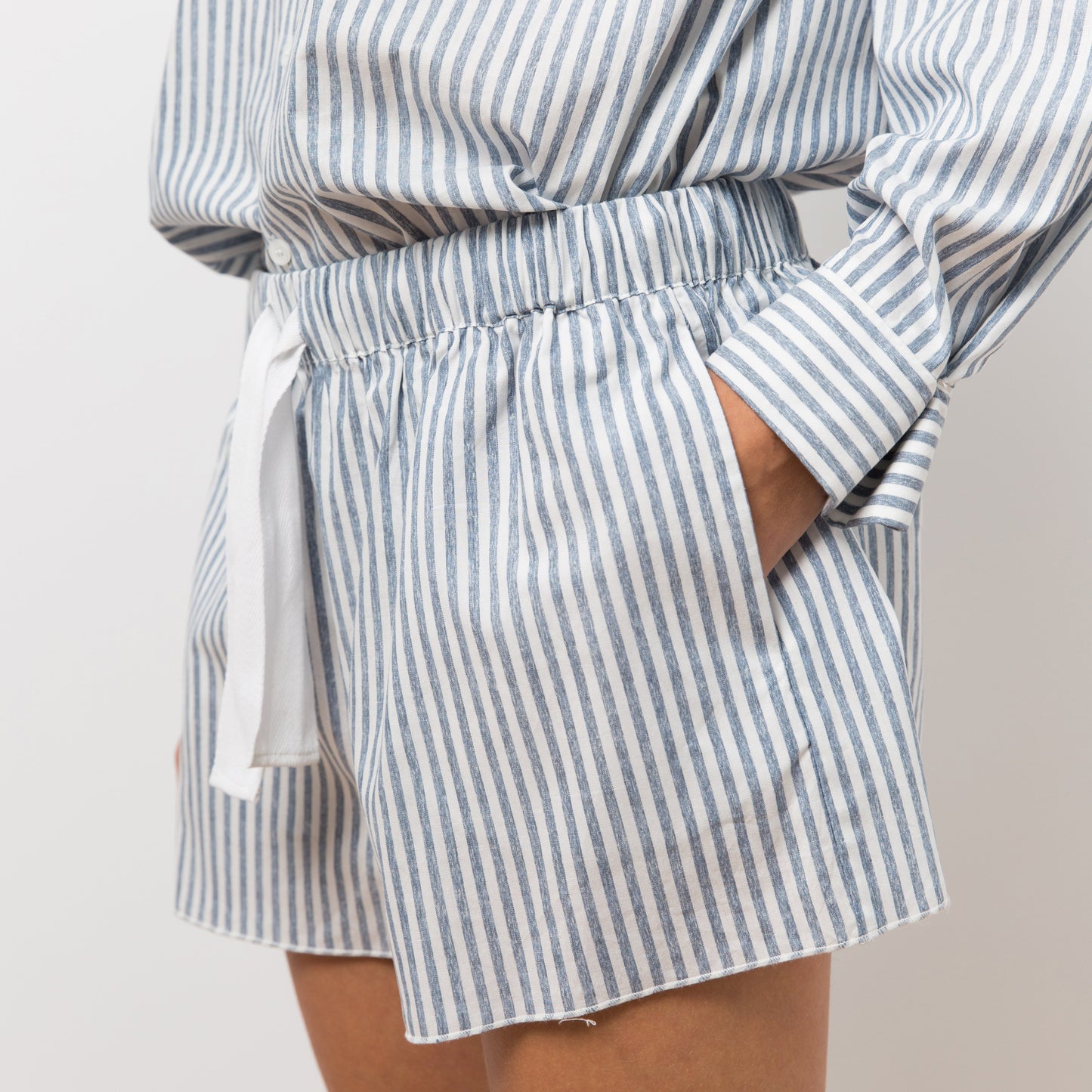 Close up of striped shorts